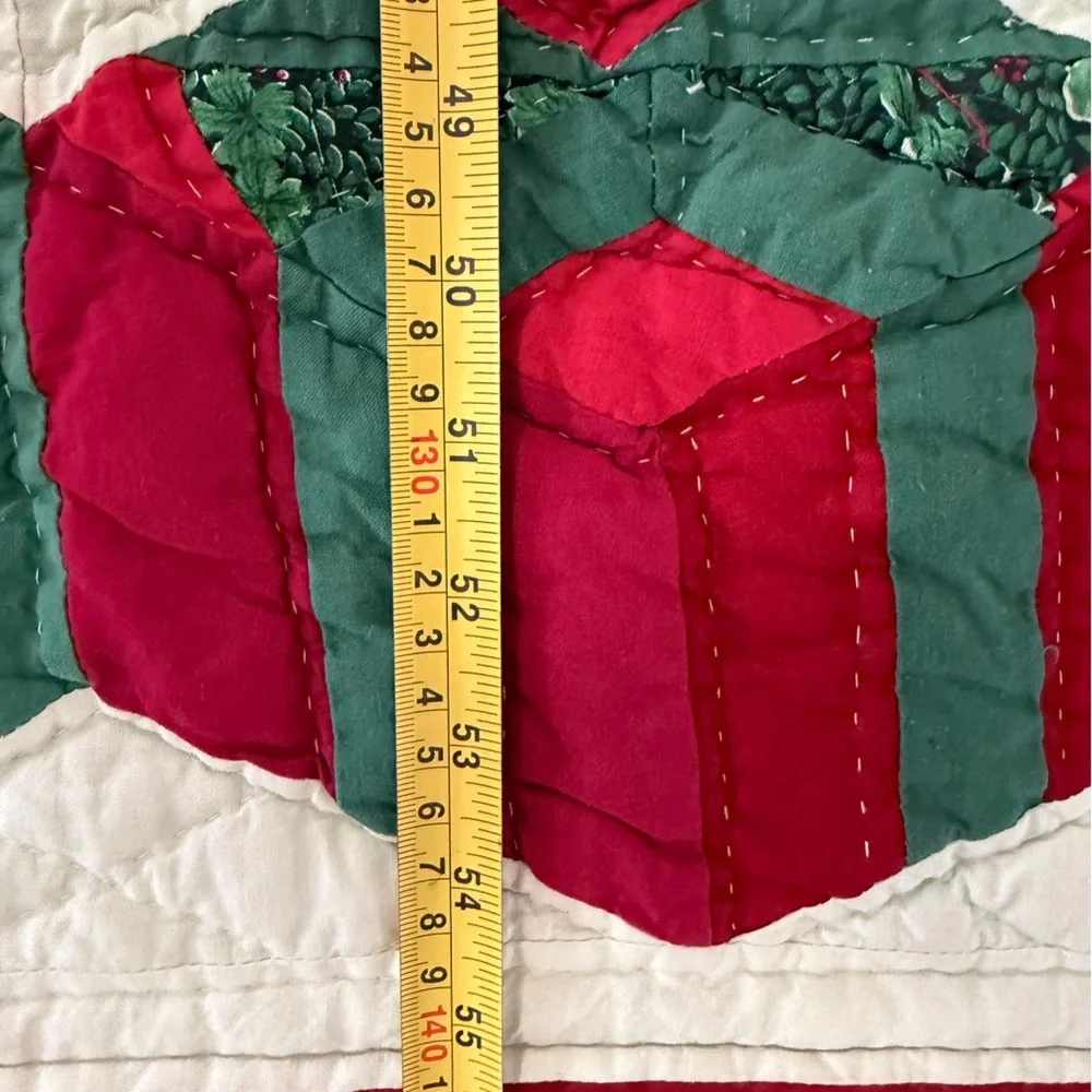 Vintage Christmas Tree Quilt HANDMADE Size 49x55 inches